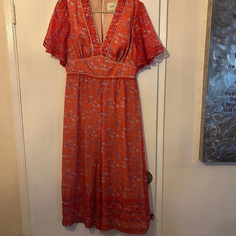 Anthropologie floral jumpsuit